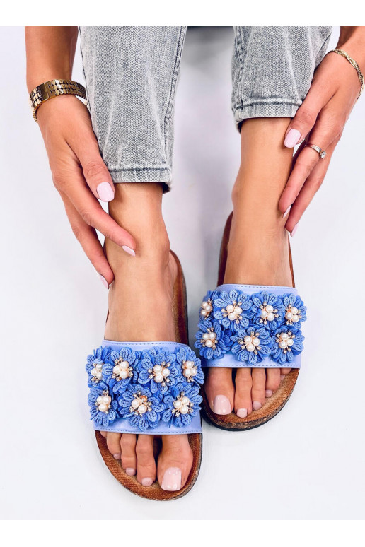 Slippers  z kwiatuszkami EMILES BLUE