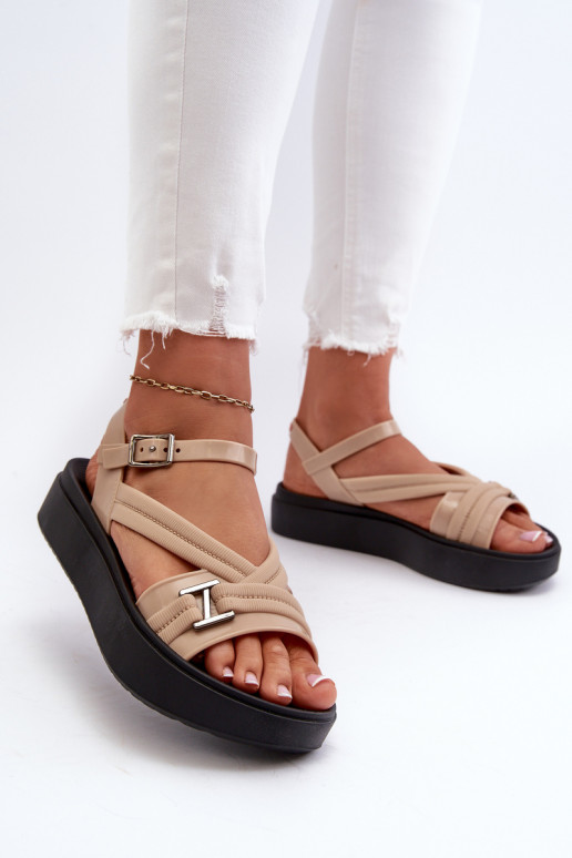 Fragrant Women's Platform Sandals ZAXY LL285063 Beige