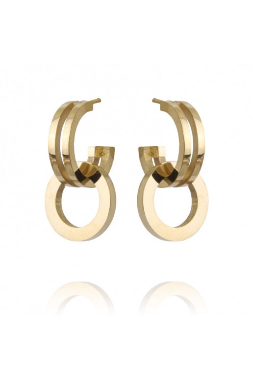 gold color-plated stainless steel earrings cover with gold KST2806