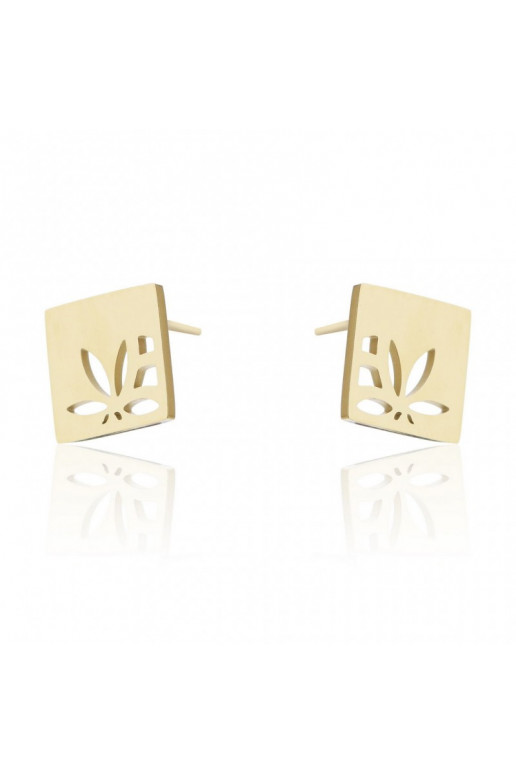 gold color-plated stainless steel earrings KST2119