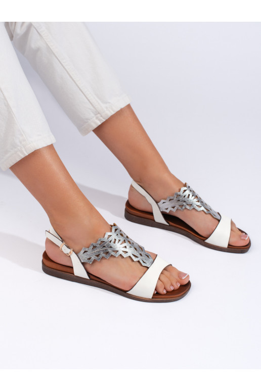 with elements of openwork white- sandals  Sergio Leone