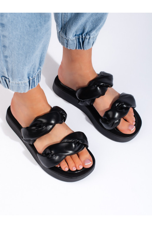 black slippers  z grubej podeszwie