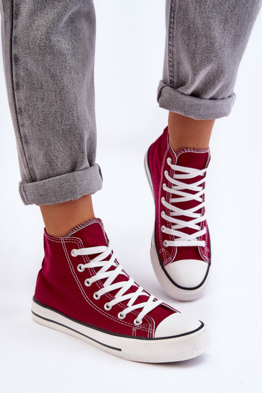 Women's Classic High-Top Sneakers Burgundy Remos