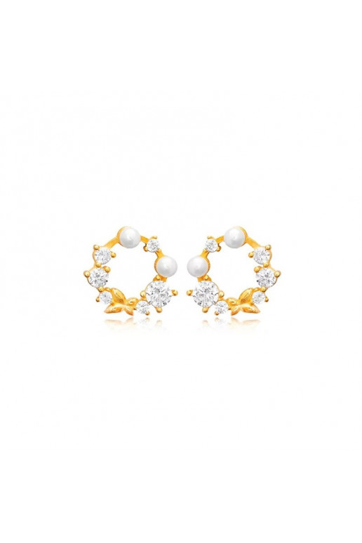 Stainless steel earrings platerowane cover with gold,  S925 KST3197