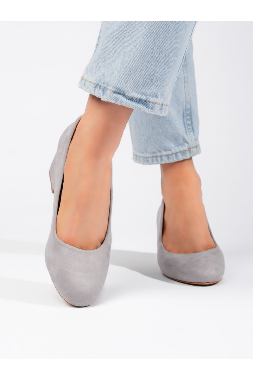 gray of suede High heels 