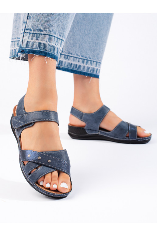 Easy blue sandals  with platform