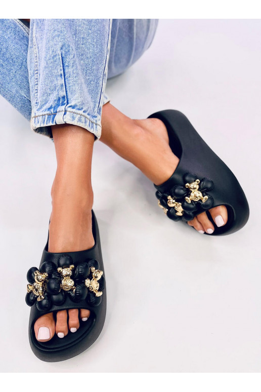 Rubber slippers with platform DEVAU BLACK