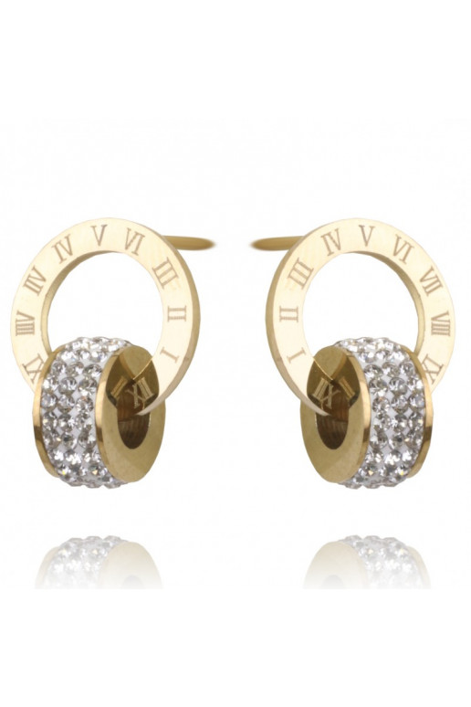 gold color-plated stainless steel earrings  KST2711