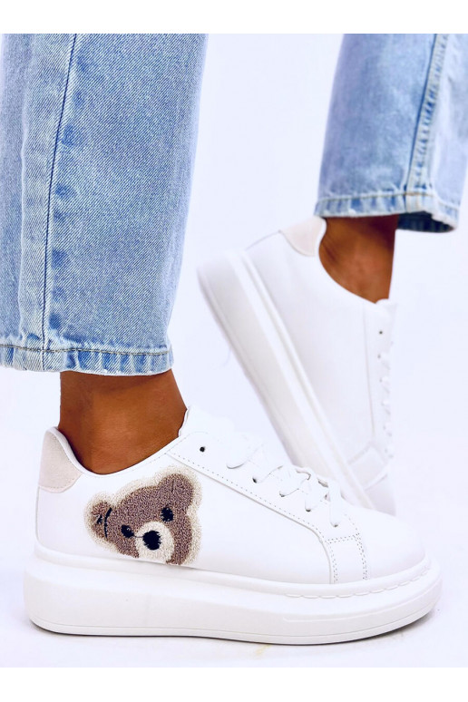 Sneakers model shoes with teddy bears CEDRIS BEIGE