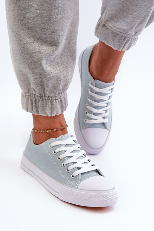 Women's Classic Low Canvas Mint Trainers Lennabella