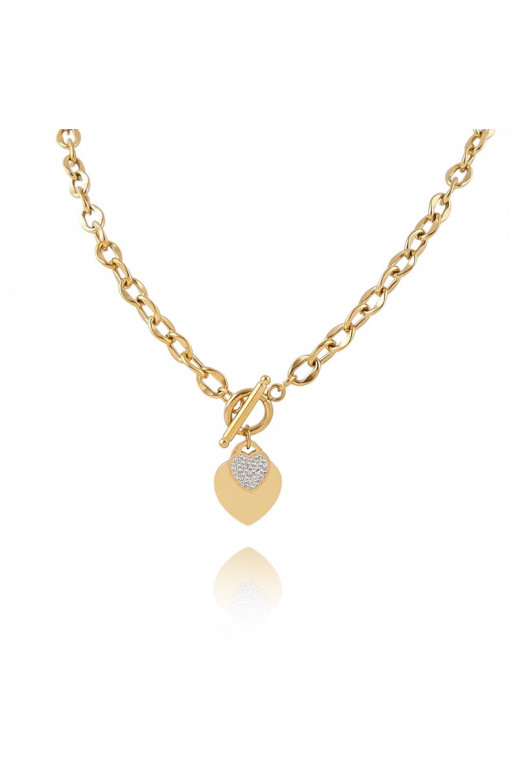 Stainless steel necklace plated with gold NST2100