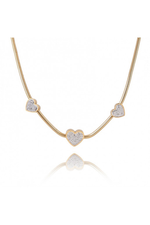 Stainless steel necklace plated with gold NST2102