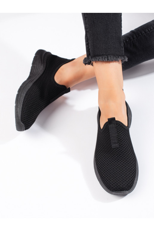 black textile sneakers