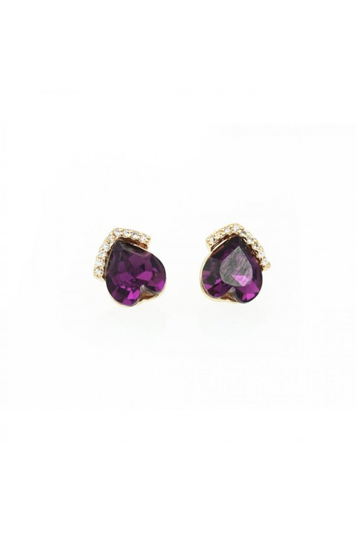 Stainless steel earrings KST504 purple