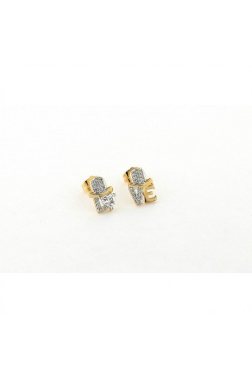 gold color-plated stainless steel earrings KST1097