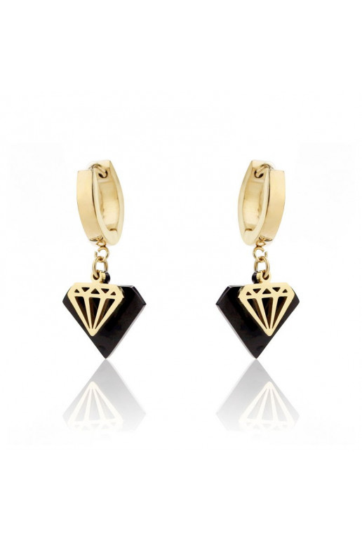 gold color-plated stainless steel earrings   KST2170