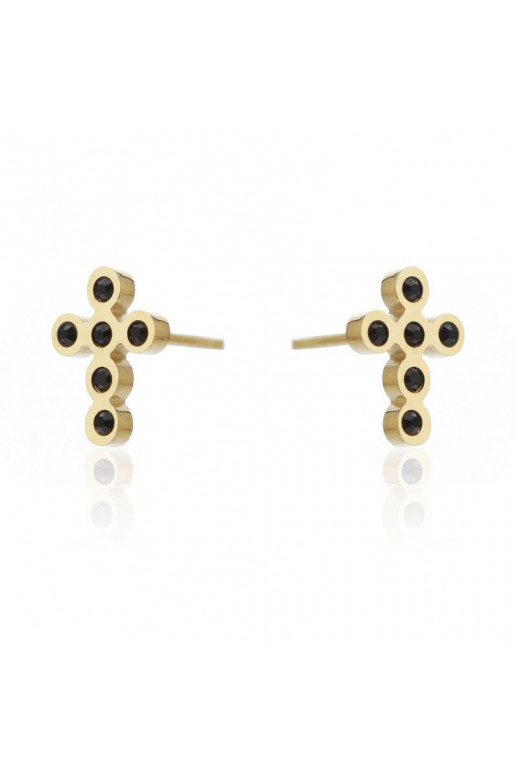 gold color-plated stainless steel earrings KST2098