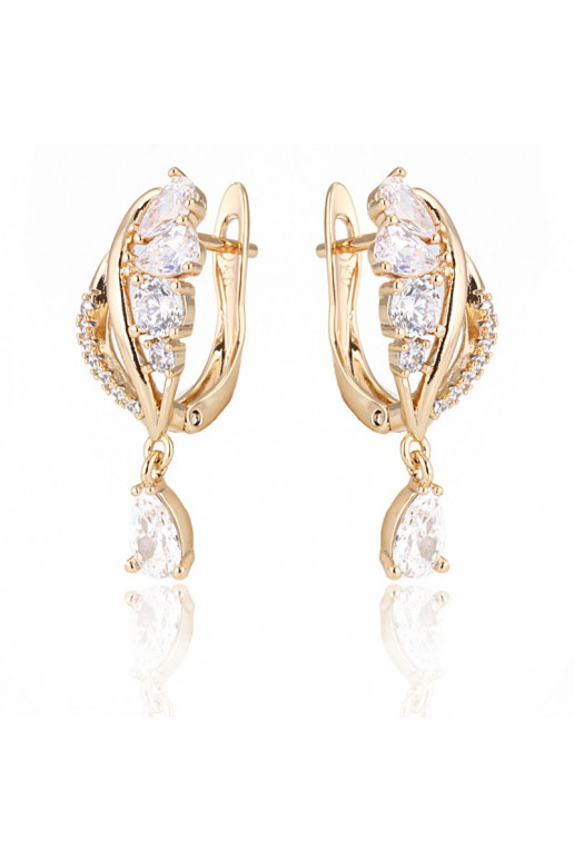 gold color-plated stainless steel earrings KST2349