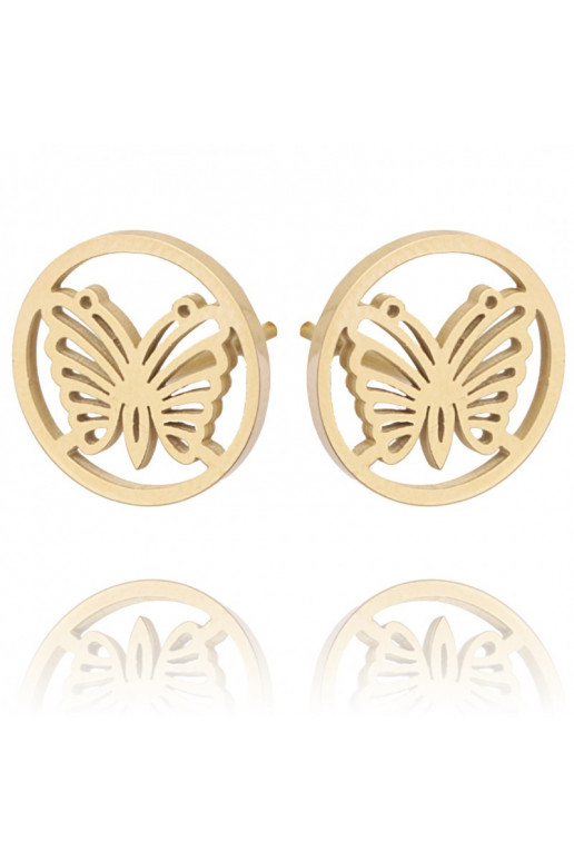 gold color-plated stainless steel earrings KST2408