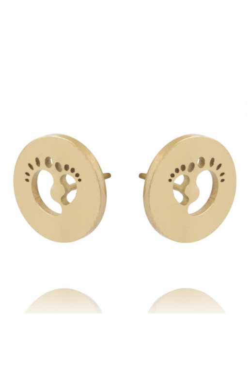 gold color-plated stainless steel earrings KST2570