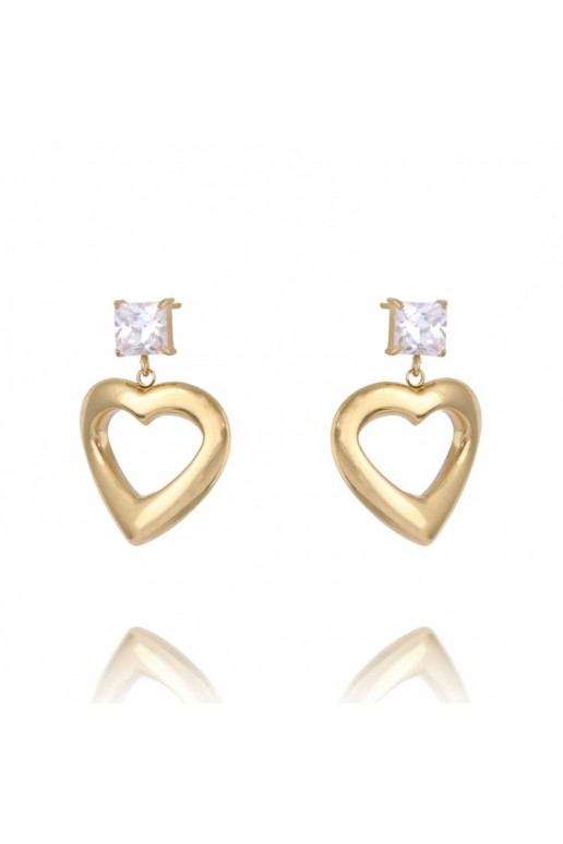 gold color-plated stainless steel earrings KST2608