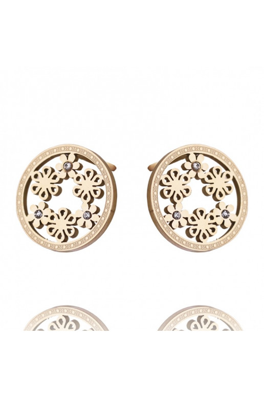 gold color-plated stainless steel earrings cover with gold KST2642