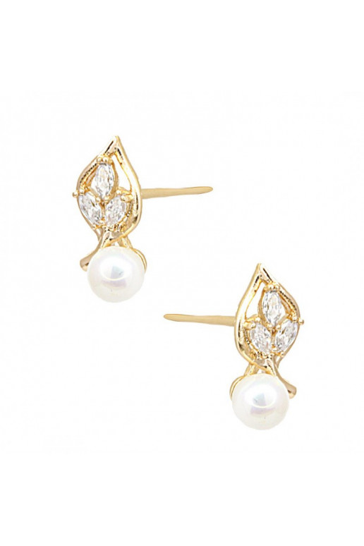 gold color-plated stainless steel earrings KST2481