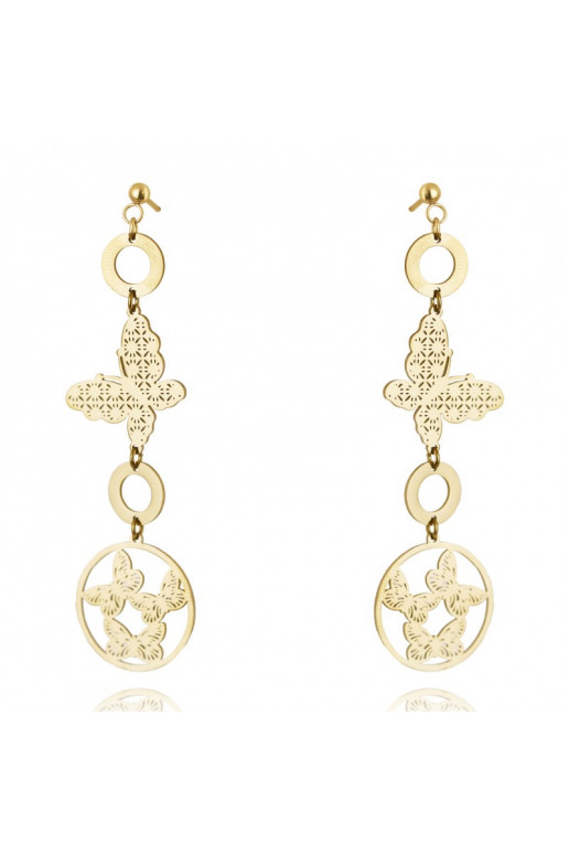 gold color-plated stainless steel earrings cover with gold KST2655