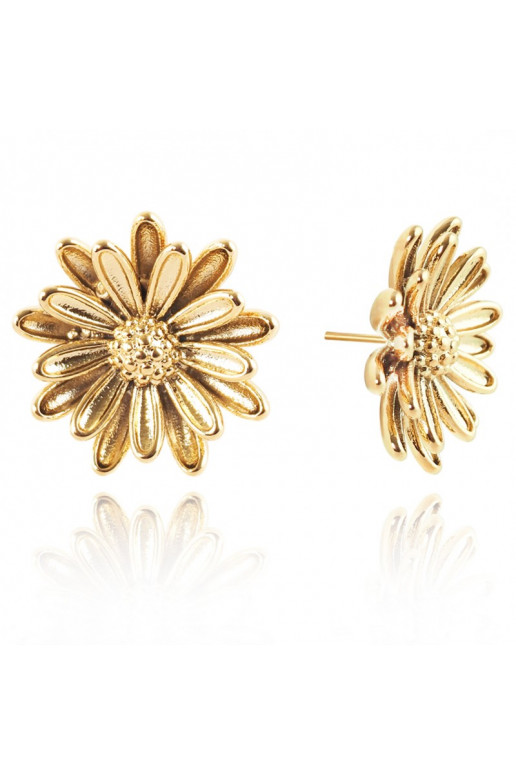 Stainless steel earrings platerowane cover with gold,  Flowers KST3270