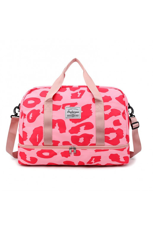 Bag podróżna dwukomorowa pink PANTERKA 51x25x39cm T264