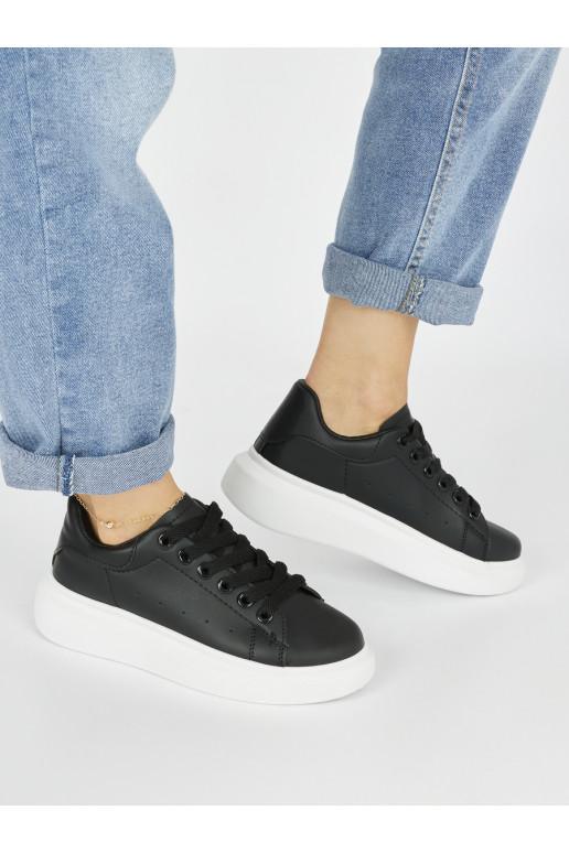 Womens black sneakers with platform