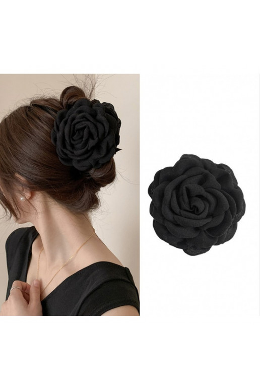 Hair clip duża klamra XL  róża black 9cm SP288CZ