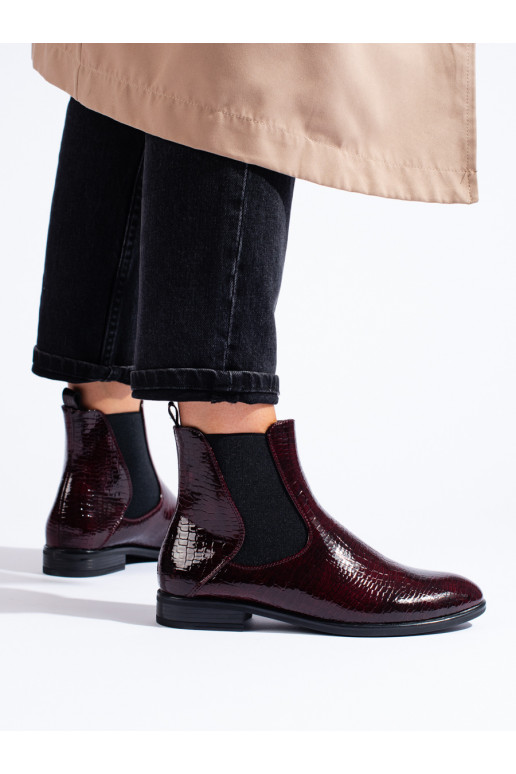 Women's boots Sergio Leone lacquered burgundy color