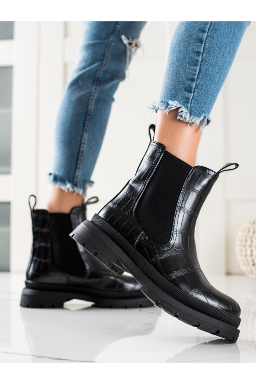 black Chelsea boots