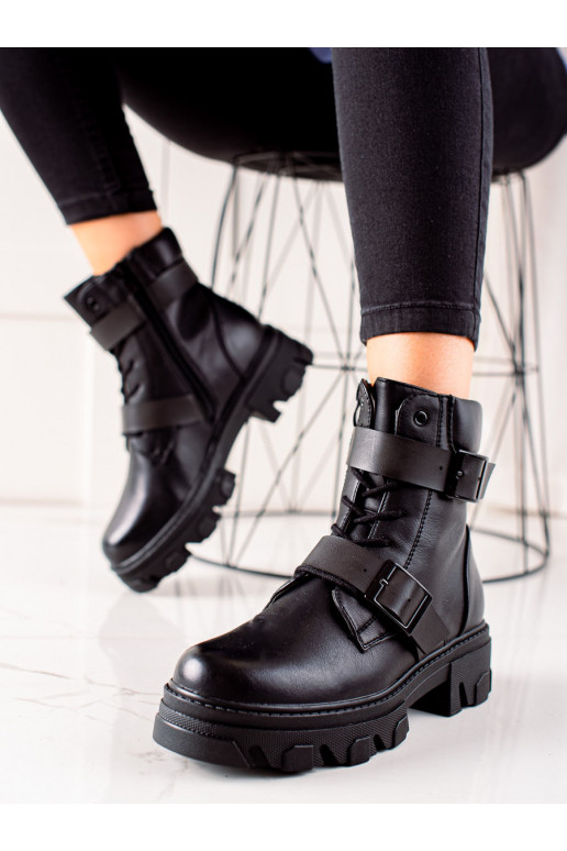 Women's boots with black buckles