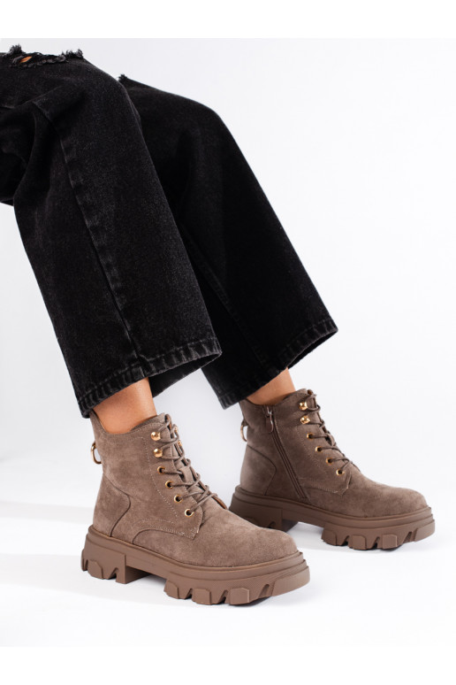 of suede women's boots on a thick sole