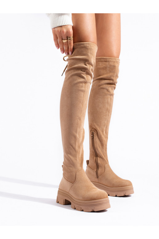 Boots with platform beige