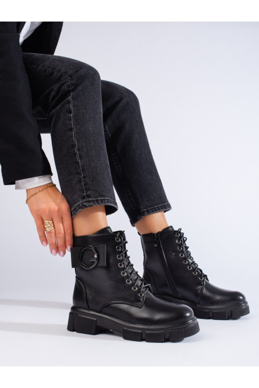 black women's boots from eco leather