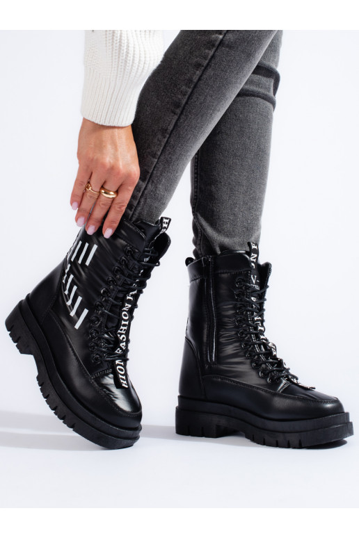 warm up women's boots with platform Vinceza black