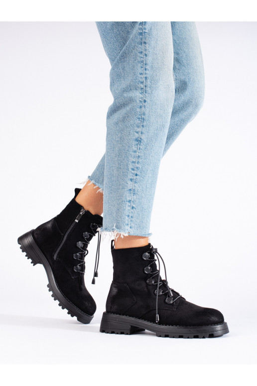 of suede women's boots black