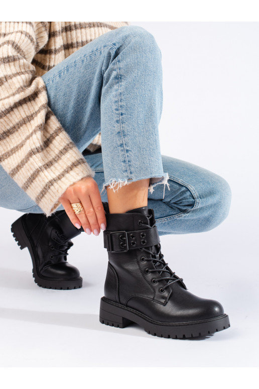 Women's boots laced from eco leather