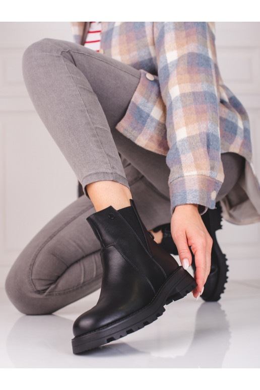 black Women's boots from eco leather