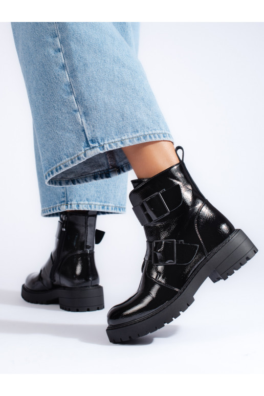 black women's boots with buckles