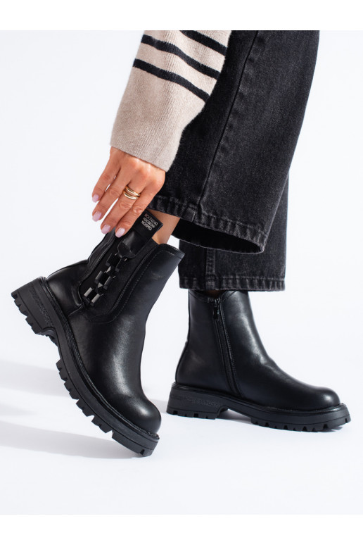 black Women's boots on a black sole