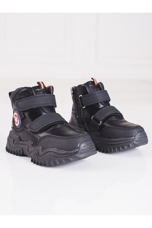 High boots boyish Velcroy black