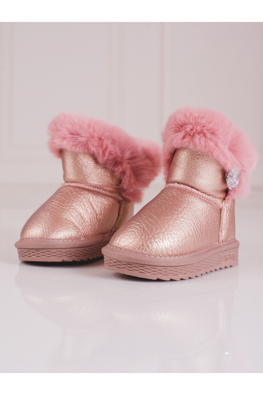 Snow boots girly with fur pink