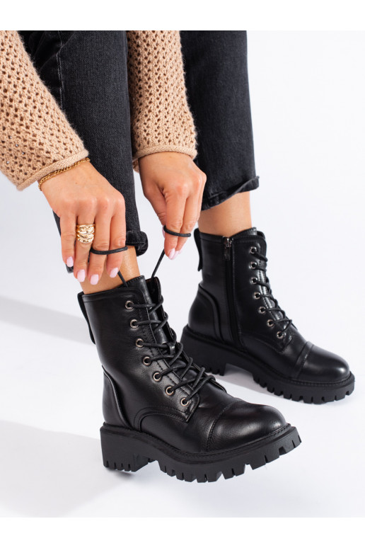 black women's boots from eco leather