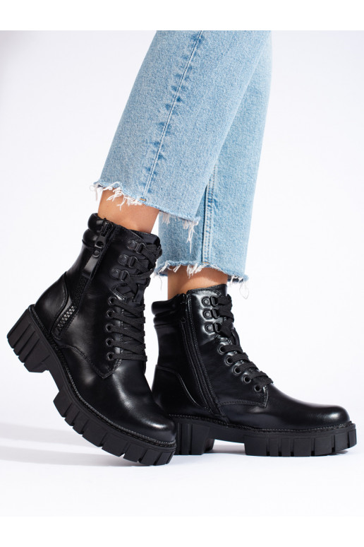 Women's boots black with platform