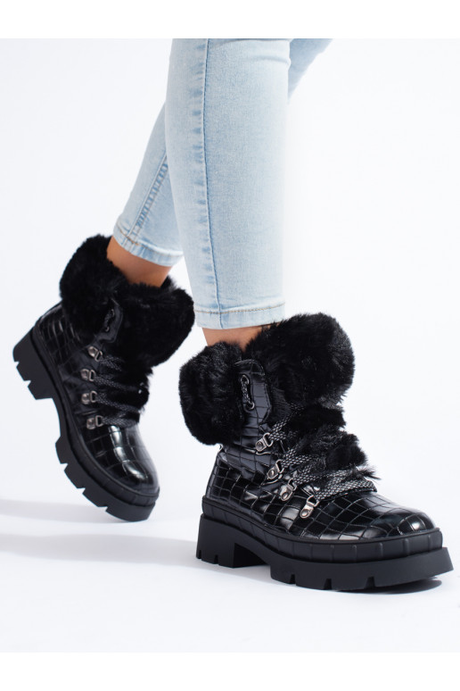 shoes womens with fur black