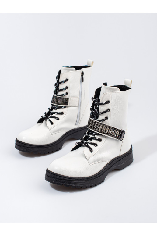 Boots girly Potocki with crystals white color